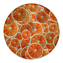 Oranges Background Texture Pattern Round Glass Fridge Magnet (4 Pack) by Simbadda