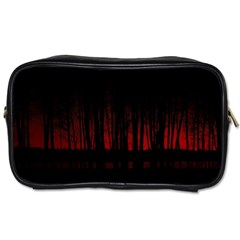 Scary Dark Forest Red And Black Toiletries Bag (two Sides)