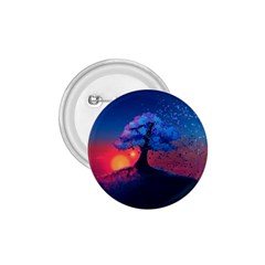 Dark Tree Sunset Landscape Art 1 75  Buttons by Ravend