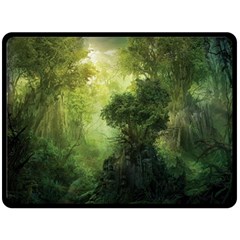 Green Beautiful Jungle Two Sides Fleece Blanket (large) by Ravend