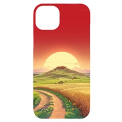 Landscape Sunset Orange Sky Pathway Art Iphone 14 Plus Black Uv Print Case