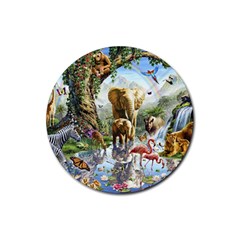 Beautiful Jungle Animals Rubber Coaster (round)