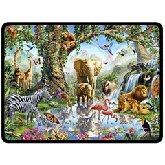 Beautiful Jungle Animals Fleece Blanket (large)