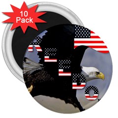 Freedom Patriotic American Usa 3  Magnets (10 Pack)  by Ravend