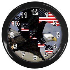 Freedom Patriotic American Usa Wall Clock (black) by Ravend