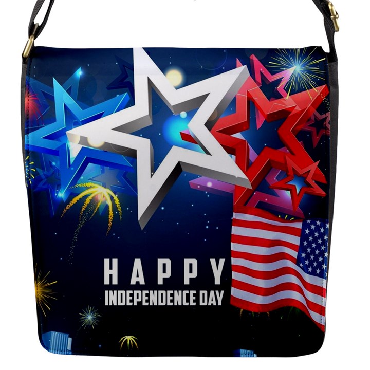 4th Of July Happy Usa Independence Day Flap Closure Messenger Bag (S)