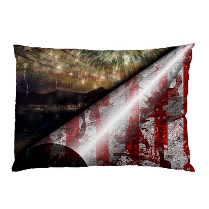 Independence Day Background Abstract Grunge American Flag Pillow Case (Two Sides)