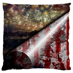 Independence Day Background Abstract Grunge American Flag Standard Premium Plush Fleece Cushion Case (one Side)
