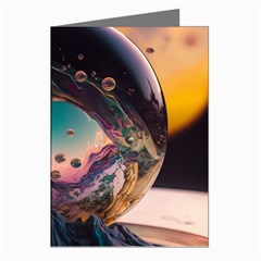 Crystal Ball Glass Sphere Lens Ball Greeting Cards (pkg Of 8) by Vaneshop