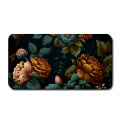 Floral Flower Blossom Turquoise Medium Bar Mat by Vaneshop