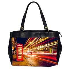 Telephone Box London Night Oversize Office Handbag (2 Sides) by Uceng