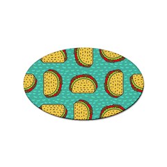 Taco-drawing-background-mexican-fast-food-pattern Sticker (oval) by uniart180623