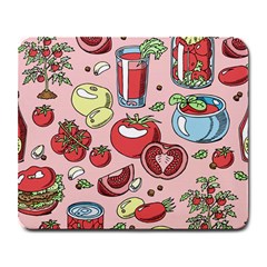 Tomato-seamless-pattern-juicy-tomatoes-food-sauce-ketchup-soup-paste-with-fresh-red-vegetables Large Mousepad by uniart180623