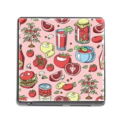 Tomato-seamless-pattern-juicy-tomatoes-food-sauce-ketchup-soup-paste-with-fresh-red-vegetables Memory Card Reader (square 5 Slot) by uniart180623