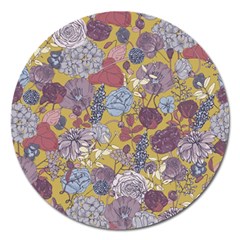 Floral-seamless-pattern-with-flowers-vintage-background-colorful-illustration Magnet 5  (round) by uniart180623