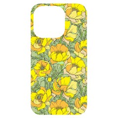 Seamless-pattern-with-graphic-spring-flowers Iphone 14 Pro Black Uv Print Case by uniart180623