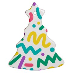 Abstract-pop-art-seamless-pattern-cute-background-memphis-style Christmas Tree Ornament (two Sides) by uniart180623
