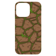 Cartoon-brown-stone-grass-seamless-background-texture-pattern Iphone 14 Pro Max Black Uv Print Case