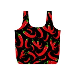 Seamless-vector-pattern-hot-red-chili-papper-black-background Full Print Recycle Bag (s) by uniart180623