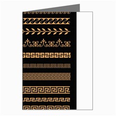 Set-antique-greek-borders-seamless-ornaments-golden-color-black-background-flat-style-greece-concept Greeting Cards (pkg Of 8) by uniart180623