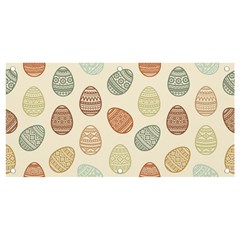 Seamless-pattern-colorful-easter-egg-flat-icons-painted-traditional-style Banner And Sign 4  X 2  by uniart180623