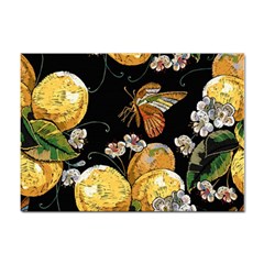 Embroidery-blossoming-lemons-butterfly-seamless-pattern Sticker A4 (100 Pack) by uniart180623