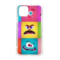 Monsters-emotions-scary-faces-masks-with-mouth-eyes-aliens-monsters-emoticon-set Iphone 11 Pro 5 8 Inch Tpu Uv Print Case by uniart180623