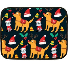 Funny Christmas Pattern Background Two Sides Fleece Blanket (mini) by uniart180623