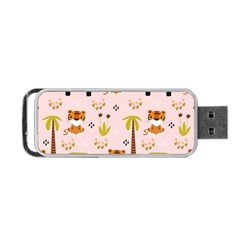 Cute-tiger-car-safari-seamless-pattern Portable Usb Flash (one Side) by uniart180623