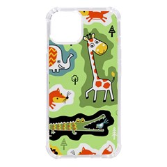Seamless-pattern-with-wildlife-animals-cartoon Iphone 14 Tpu Uv Print Case