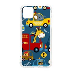 Seamless-pattern-vehicles-cartoon-with-funny-drivers Iphone 11 Pro Max 6 5 Inch Tpu Uv Print Case by uniart180623