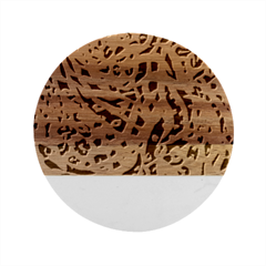 Abstract-geometric-seamless-pattern-with-animal-print Marble Wood Coaster (round) by uniart180623