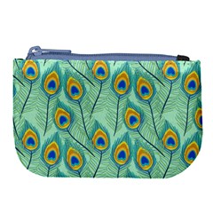 Lovely-peacock-feather-pattern-with-flat-design Large Coin Purse by uniart180623