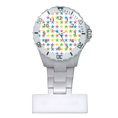 Star-pattern-design-decoration Plastic Nurses Watch by uniart180623