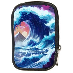 Storm Tsunami Waves Ocean Sea Nautical Nature Compact Camera Leather Case by uniart180623