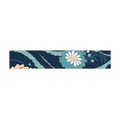 Waves Flowers Pattern Water Floral Minimalist Premium Plush Fleece Scarf (mini) by uniart180623