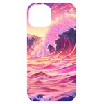 Waves Ocean Sea Tsunami Nautical Red Yellow iPhone 14 Black UV Print Case Front