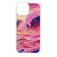Waves Ocean Sea Tsunami Nautical Red Yellow Iphone 13 Mini Tpu Uv Print Case by uniart180623
