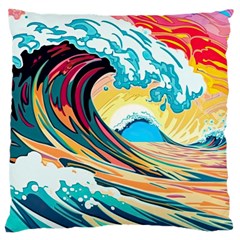 Waves Ocean Sea Tsunami Nautical Arts Large Cushion Case (one Side) by uniart180623