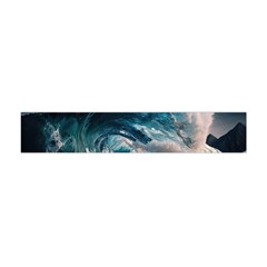 Tsunami Waves Ocean Sea Water Rough Seas Premium Plush Fleece Scarf (mini) by uniart180623