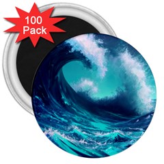 Tsunami Tidal Wave Ocean Waves Sea Nature Water 3  Magnets (100 Pack) by uniart180623