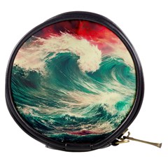 Storm Tsunami Waves Ocean Sea Nautical Nature Painting Mini Makeup Bag by uniart180623