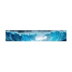 Thunderstorm Storm Tsunami Waves Ocean Sea Premium Plush Fleece Scarf (mini) by uniart180623