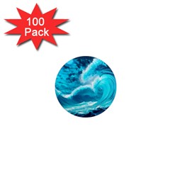 Ai Generated Waves Ocean Sea Tsunami Nautical Sea 1  Mini Magnets (100 Pack)  by uniart180623