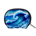 Tsunami Tidal Wave Ocean Waves Sea Nature Water Blue Painting Accessory Pouch (Small) Back