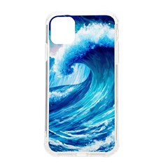 Tsunami Tidal Wave Ocean Waves Sea Nature Water Blue Painting Iphone 11 Tpu Uv Print Case by uniart180623