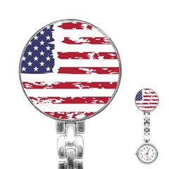 Flag Usa Unite Stated America Stainless Steel Nurses Watch by uniart180623