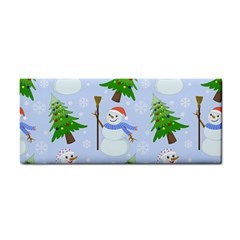 New Year Christmas Snowman Pattern, Hand Towel by uniart180623