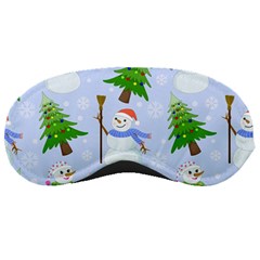 New Year Christmas Snowman Pattern, Sleeping Mask by uniart180623