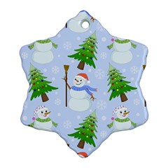 New Year Christmas Snowman Pattern, Ornament (snowflake) by uniart180623